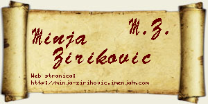 Minja Ziriković vizit kartica